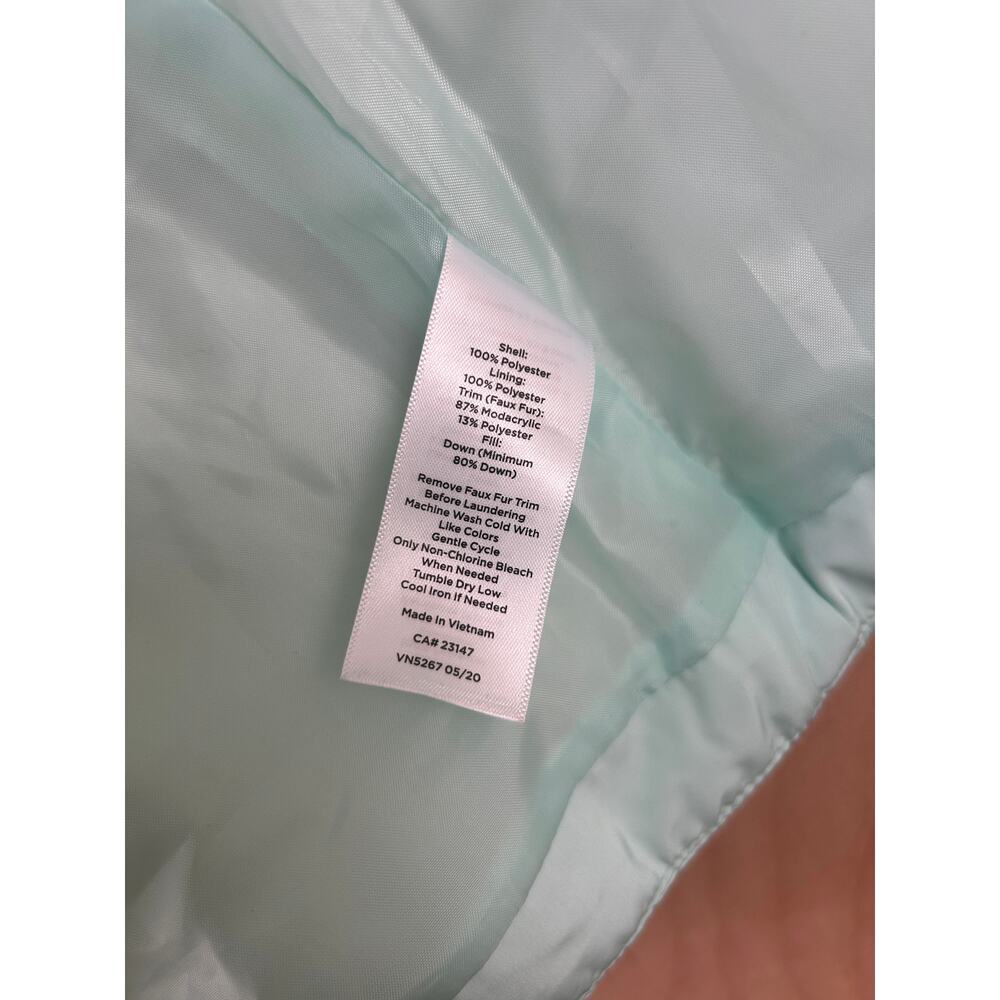 Talbots Women’s Down Puffer Vest‎ Aqua Blue Zip Front Quilted Size XL - Picture 6 of 9